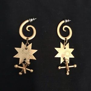 Gold plated Sun and Jack’s earrings